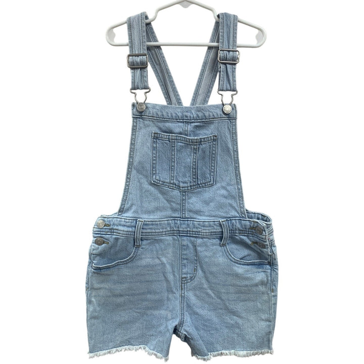 New Cat &amp; Jack Girls Large (10/12) Blue Denim Stretch Shortalls Overalls