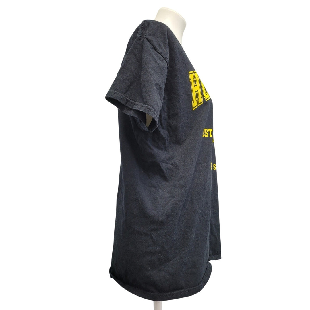 Hand Printed Upcycled Womens Large Harry Potter Hufflepuff Hogwarts Tee Shirt