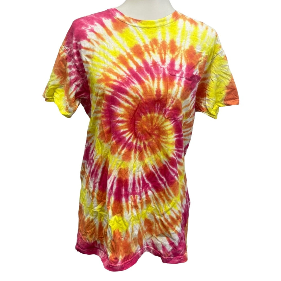 Fruit of the Loom Mens Medium Tie Dyed Short Sleeve 100% Cotton Crew Neck Tee