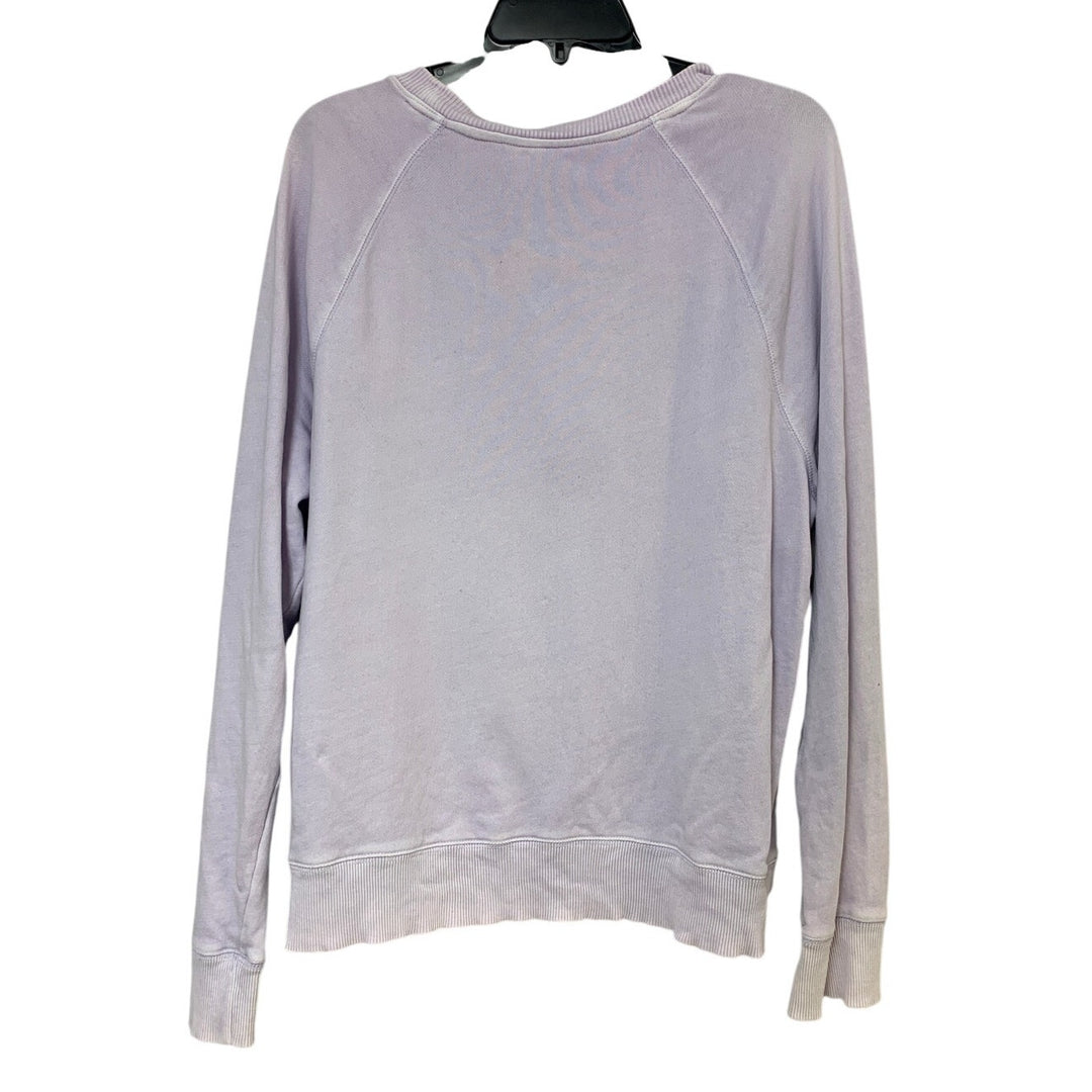 Upcycled Hand Printed Womens Large Be The Light Floral Long Sleeve Sweatshirt