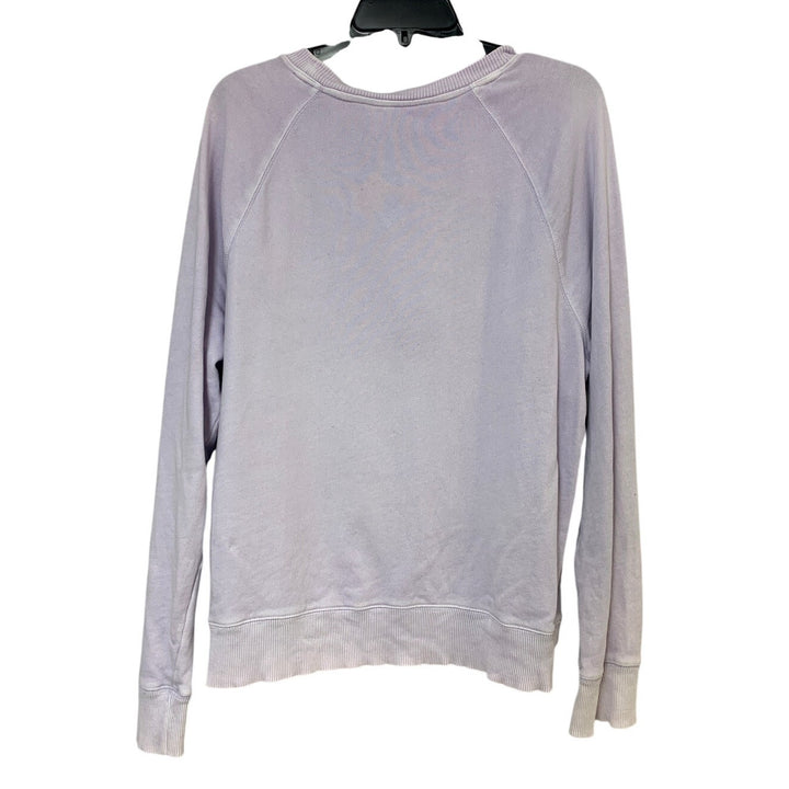 Upcycled Hand Printed Womens Large Be The Light Floral Long Sleeve Sweatshirt
