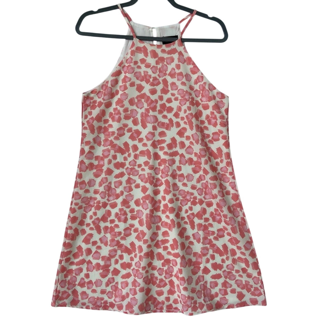 New Heyson Womens Small 100% Polyester Sleeveless Abstract Spots A Line Dress