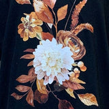Hand Printed Upcycled XL Fall Leaves Floral Harvest Bouquet 100% Cotton Tee
