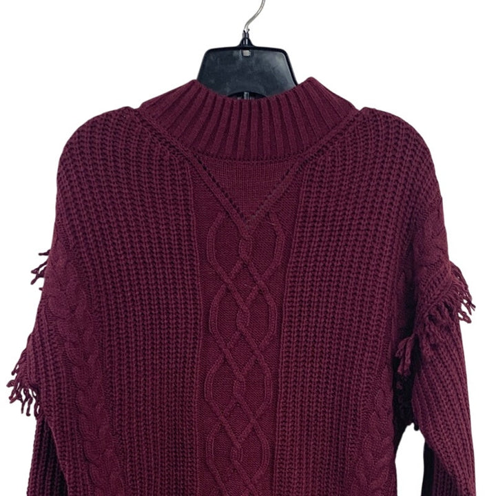 NWT New American Rag Cie Juniors Small Wine Red Long Sleeve Knit Sweater Dress