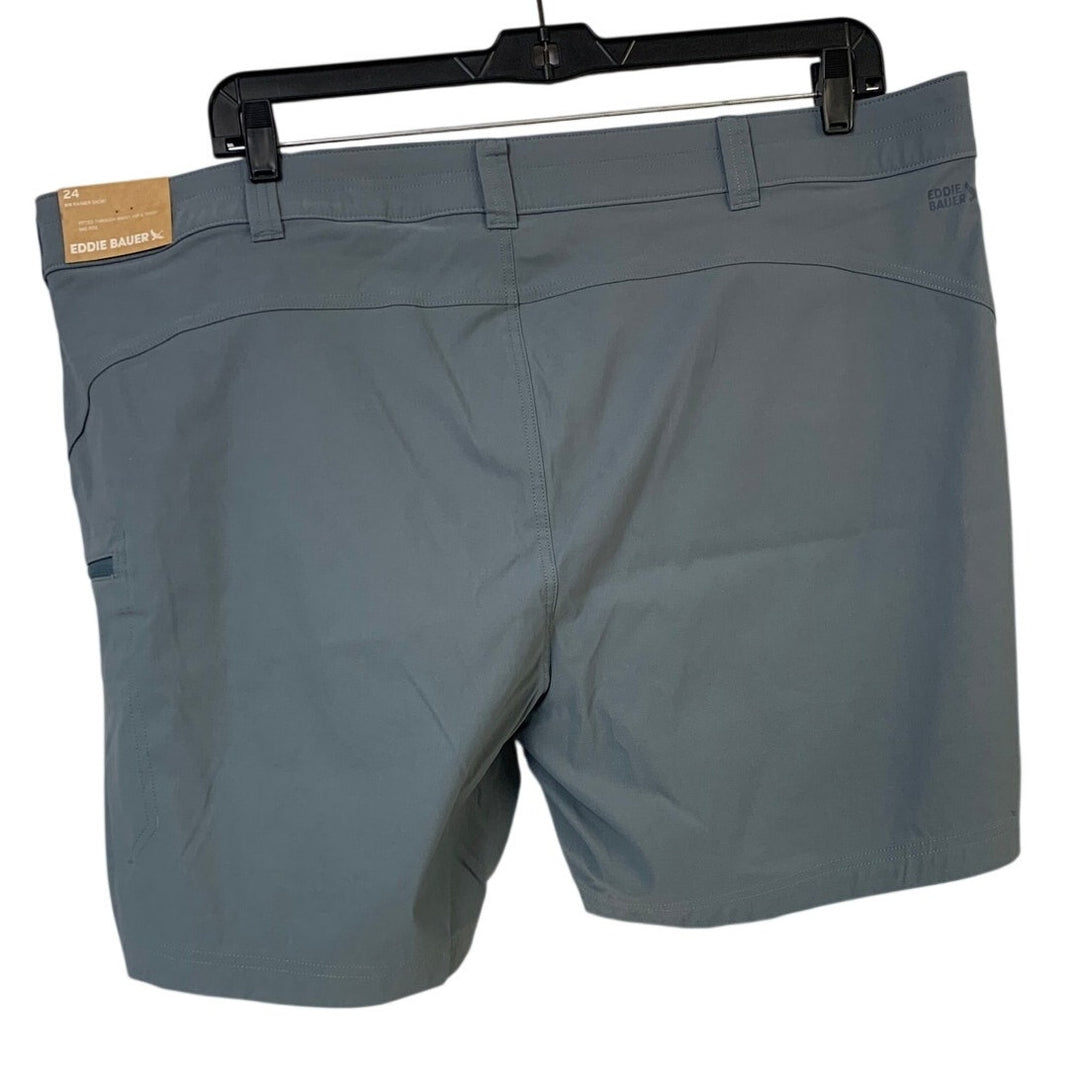 New Eddie Bauer Womens Gray Plus Size 24W UPF50+ Fitted Rainer Shorts w Pockets