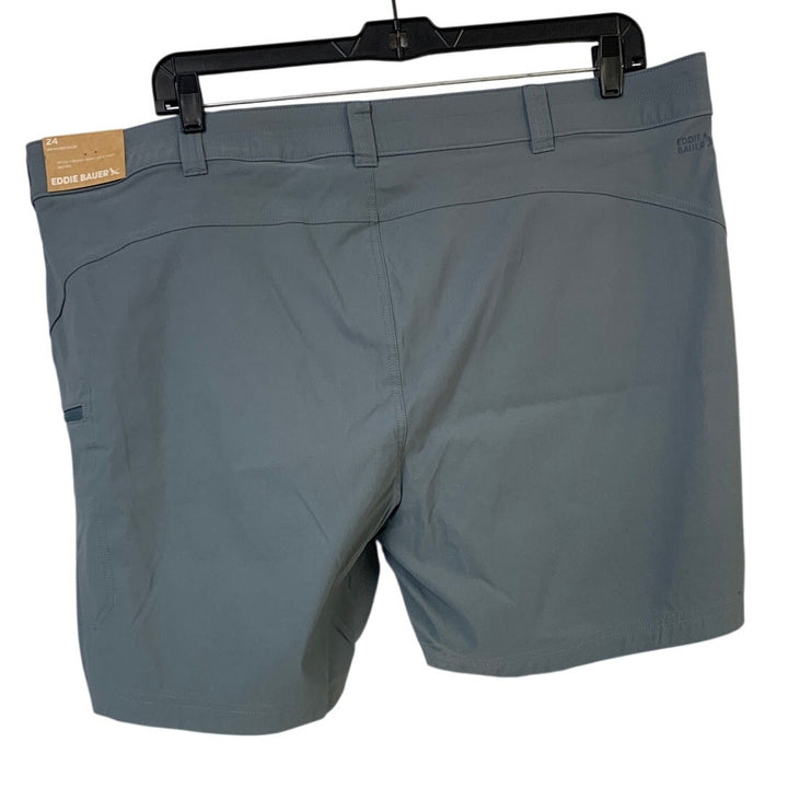 New Eddie Bauer Womens Gray Plus Size 24W UPF50+ Fitted Rainer Shorts w Pockets