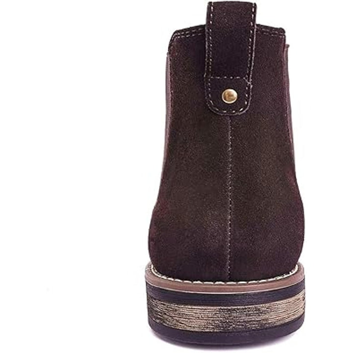 Bruno Marc Mens Size 7 Brown Suede Leather Slide On Low Heel Chelsea Ankle Boots