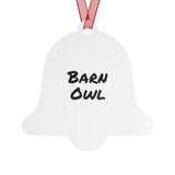 Woodland Barn Owl Metal Ornament, Holiday Decor, Bird Lover Gift, Nature Decoration, Christmas Tree Ornament, Home Decor
