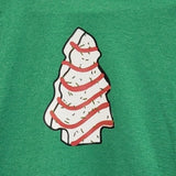 Upcycled Hand Printed Kids Youth Large Christmas Snack Cake Dessert Tee Shirt