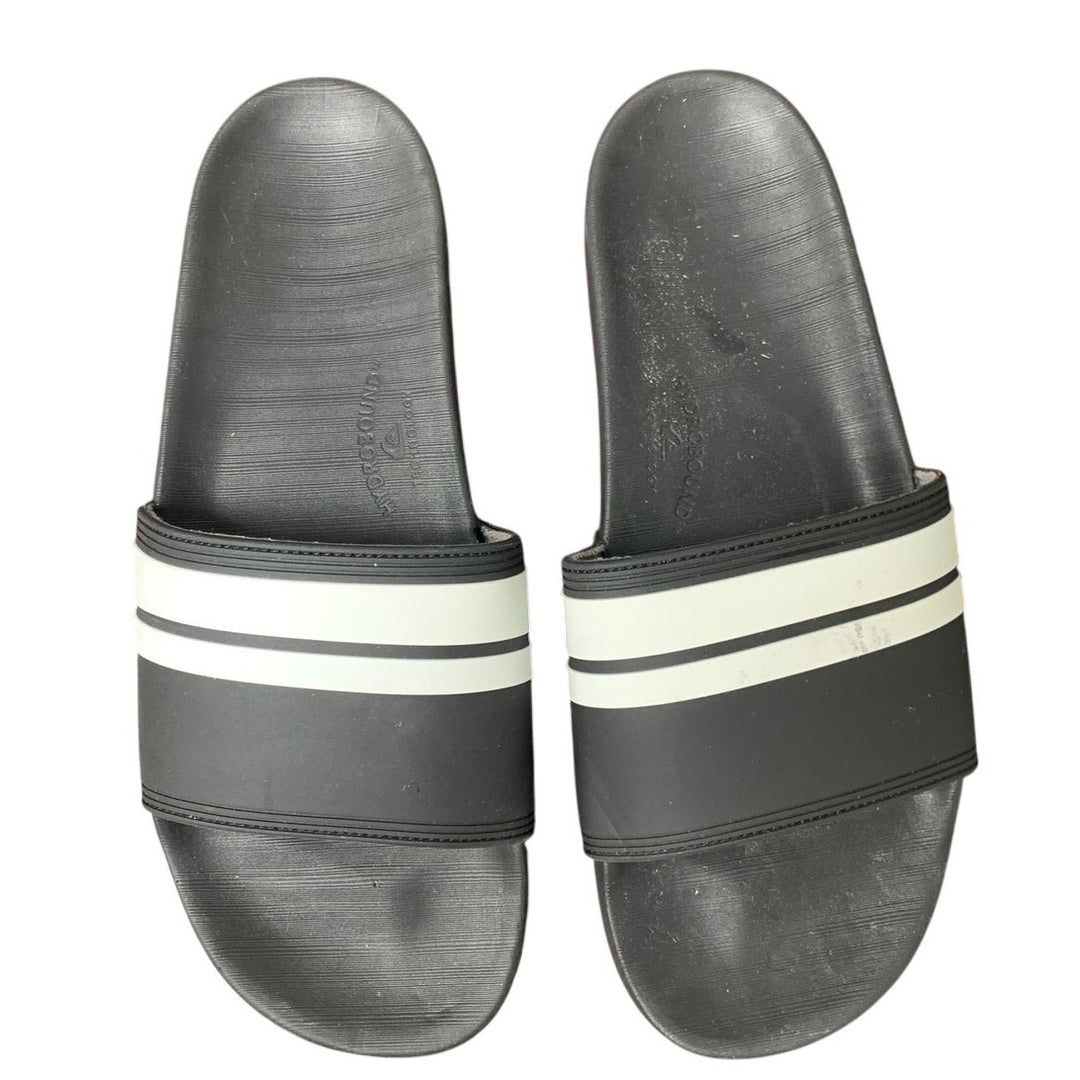 Quiksilver Mens Size 13 Black Striped Slides Slip On Sandal Open Round Toe Shoes