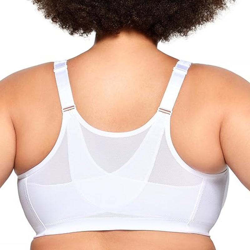Glamorise Size 36G White Full Figure MagicLift Front Closure Posture Back Bra