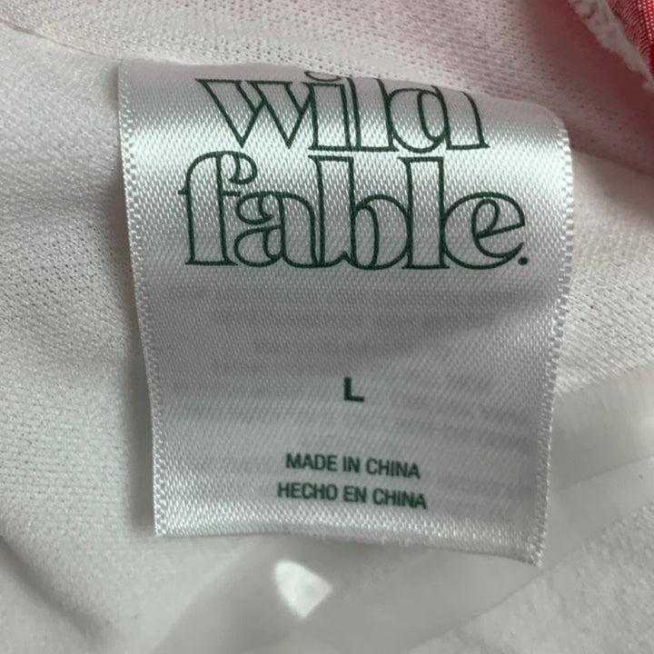 New Wild Fable Womens Large Red White Picnic Gingham Check One Piece Swim Suit