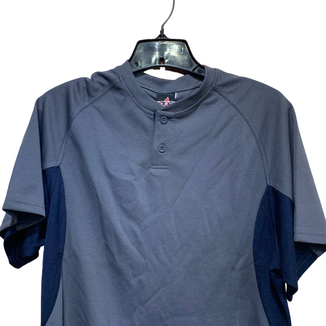 New Alleson Athletic Large Adult Baseball 2 Button Short Sleeve Jersey Shirt