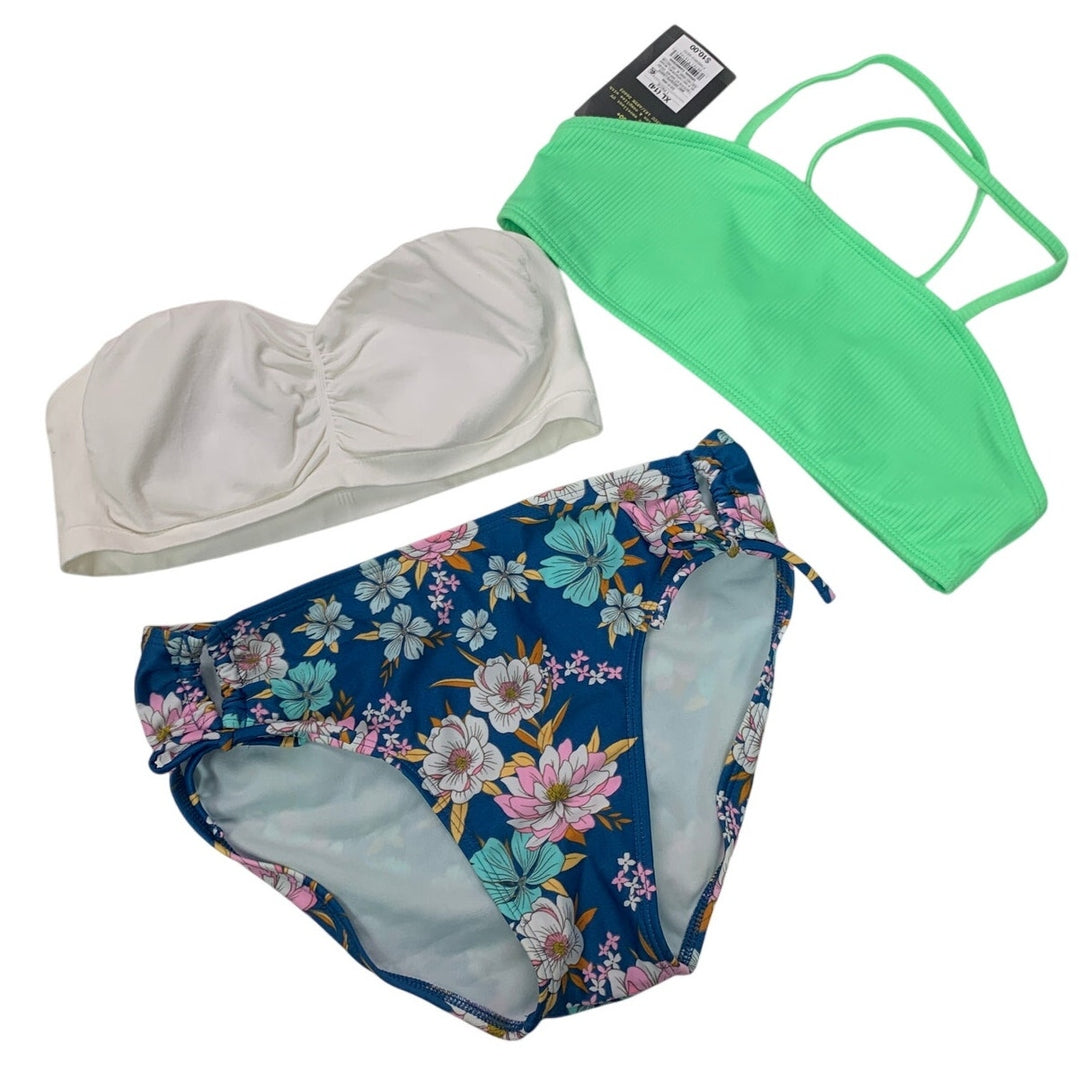 Lot of 3 New Art Class Cat &amp; Jack Girls XL Floral Ribbed Bikini Bottom Tops