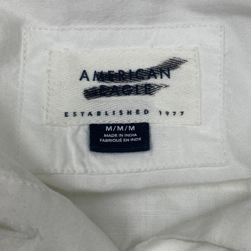 New American Eagle Womens Medium Long Sleeve Cropped Collared Button Up Shirt