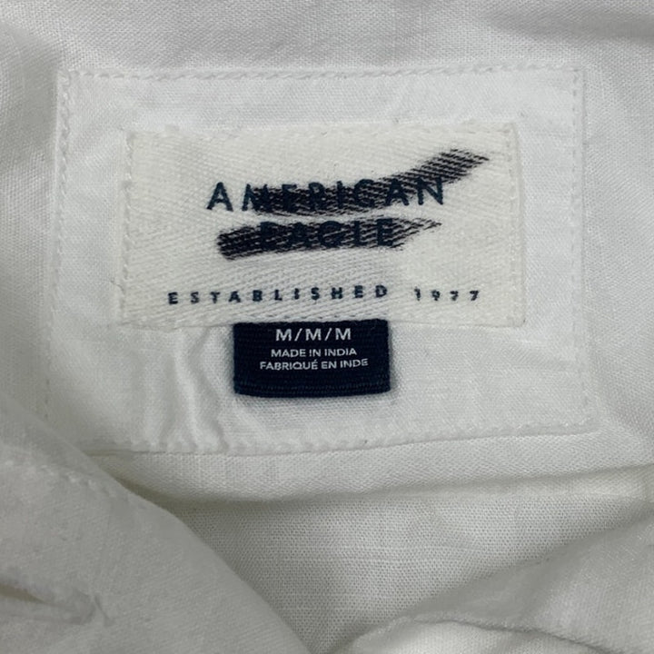 New American Eagle Womens Medium Long Sleeve Cropped Collared Button Up Shirt