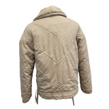 Vintage Womens Medium Full Zip Tan Adjustable Waist Warm Winter Puffer Coat