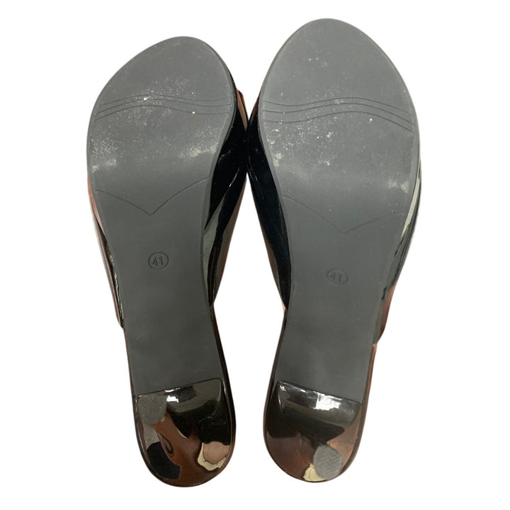 Moermashi Womens Size 8.5 Black Faux Leather Peep Toe 5" Heel Platform Shoes