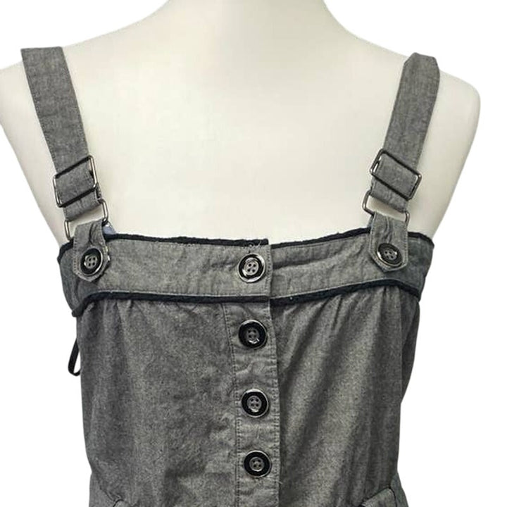 Gentle Fawn Medium Strappy Button Front Pin Up Midi Body Con Dress w Pockets