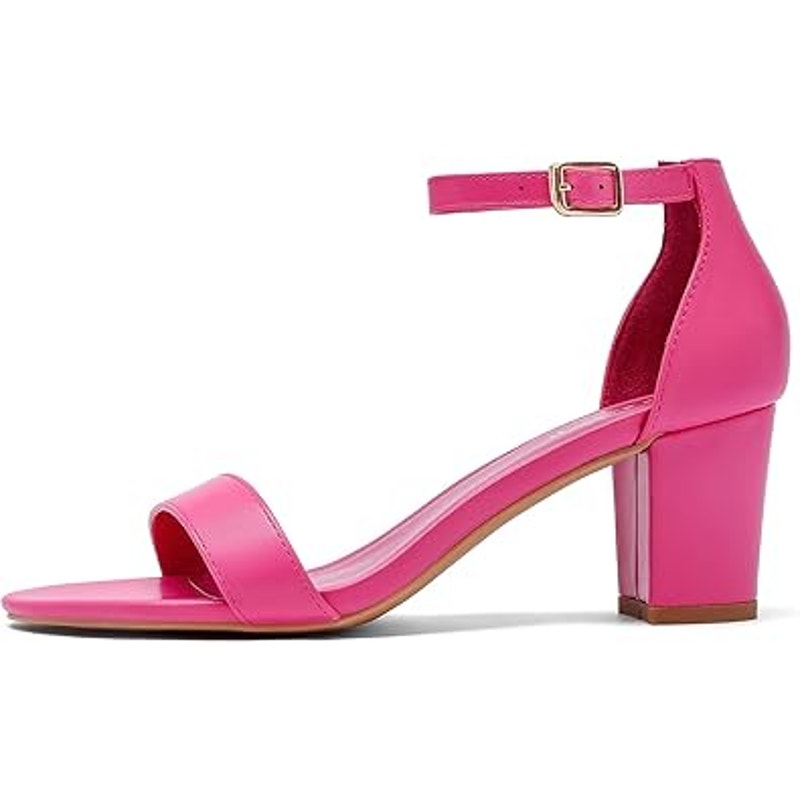 Dobolin Womens Size 10.5 Hot Pink Ankle Strap Open Toe 3" Heel Sandal Shoes