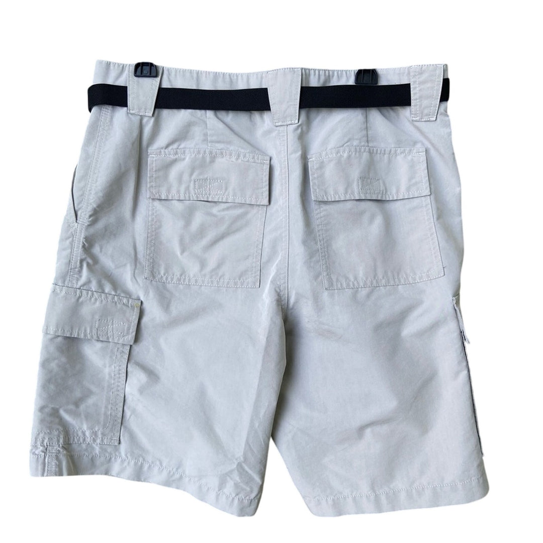 Eddie Bauer Mens Size 35 PolyCotton Outdoor Tan Khaki Hiking Shorts w Pockets