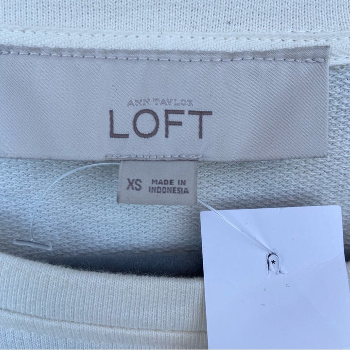 NWT New Loft Womens XS Cotton Blend Amour Long Sleeve Crew Neck Sweater