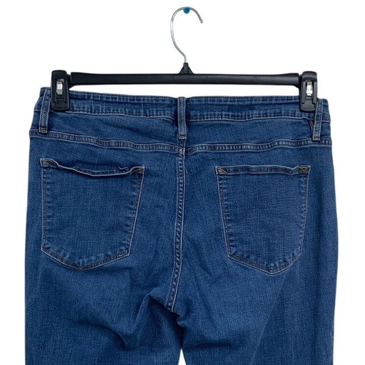 Vigoss Womens Size 18 Cotton Blend Distressed Ace Straight Denim Blue Jeans