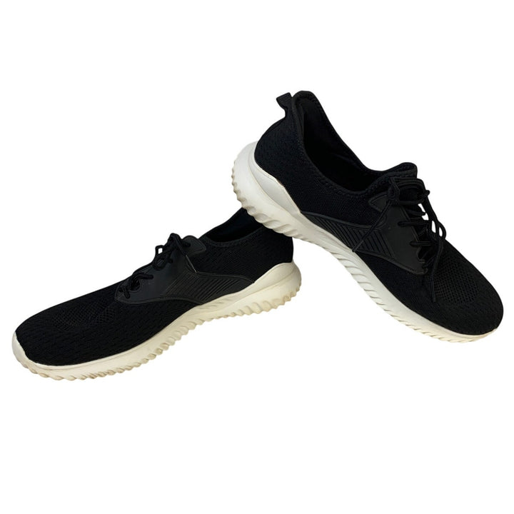Athmile Womens Size 13 Black Sneakers Lace Up Closed Round Toe Tennis Shoes