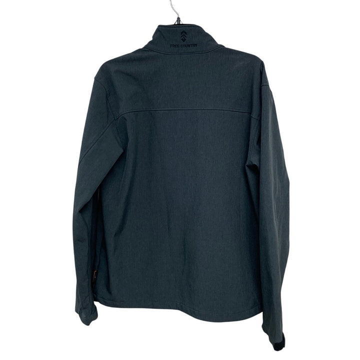 Free Country Mens Small Gray Long Sleeve Full Zip Lined Jacket w Pockets