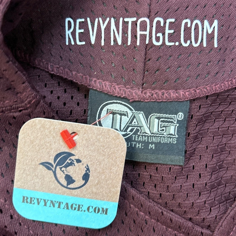 Hand Printed New Tag Team Uniform Youth Medium Button Down Baseball Mesh Jersey