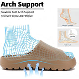 Yueerlu Mens Size 7.5 Tan Soft Cloud Slide On Cushioned Sandals House Slippers