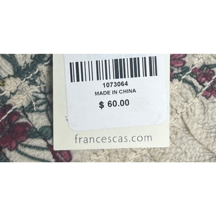 New Francescas Womens Small Boho Cream Pink Floral Ruched Flowy Cottage Top