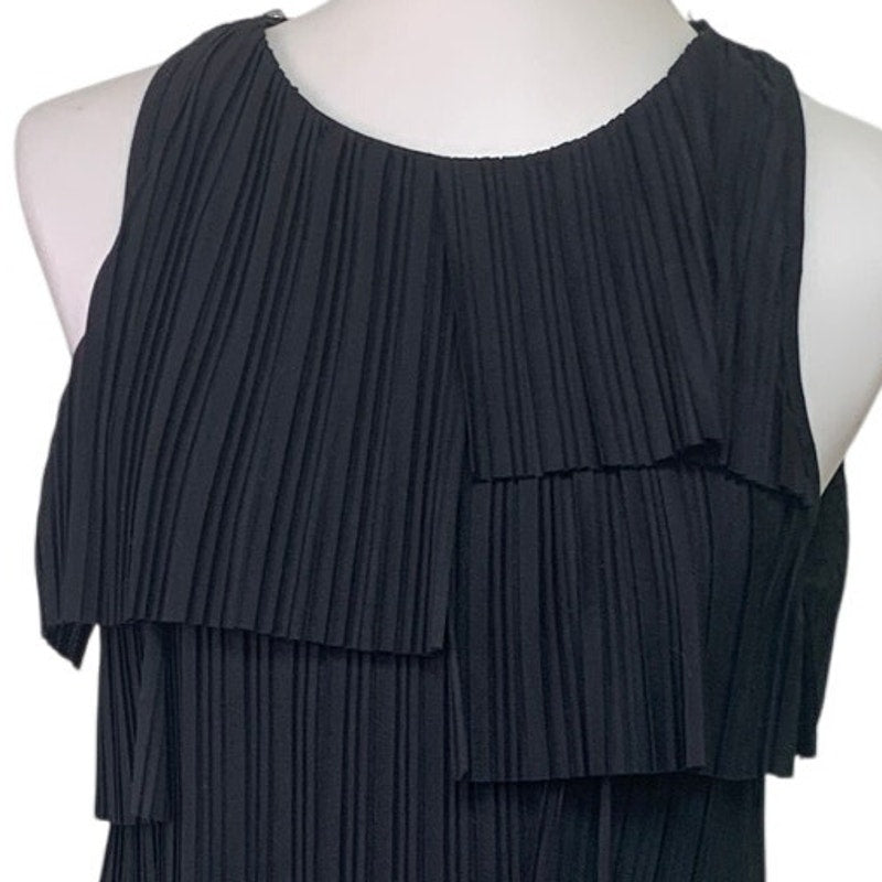 Banana Republic Womens Small Sleeveless Pleated Layer Tiered LBD Sheath Dress
