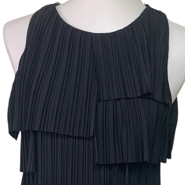 Banana Republic Womens Small Sleeveless Pleated Layer Tiered LBD Sheath Dress