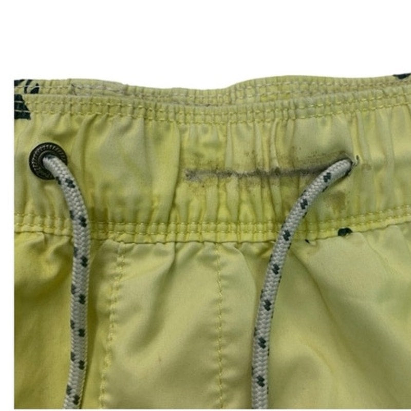 2 Yellow Mens Medium Pineapple Drawstring Waist Unlined Swim Shorts Trunks