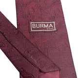 Vintage Burma Bibas Wine Red Paisley Polyester Wide Mens Neck Tie