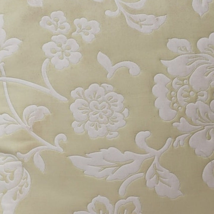 Pair of Pale Yellow Floral Tapestry Square Rectangular Toss Throw Pillows