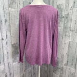 Hand Printed Upcycled Womens XXL Vintage Book Page Butterfly Long Sleeve Tee