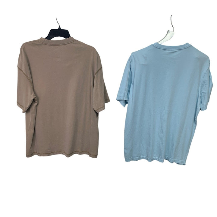 2 New American Eagle Mens Medium Property of &amp; Solid Short Sleeve Tee Shirts