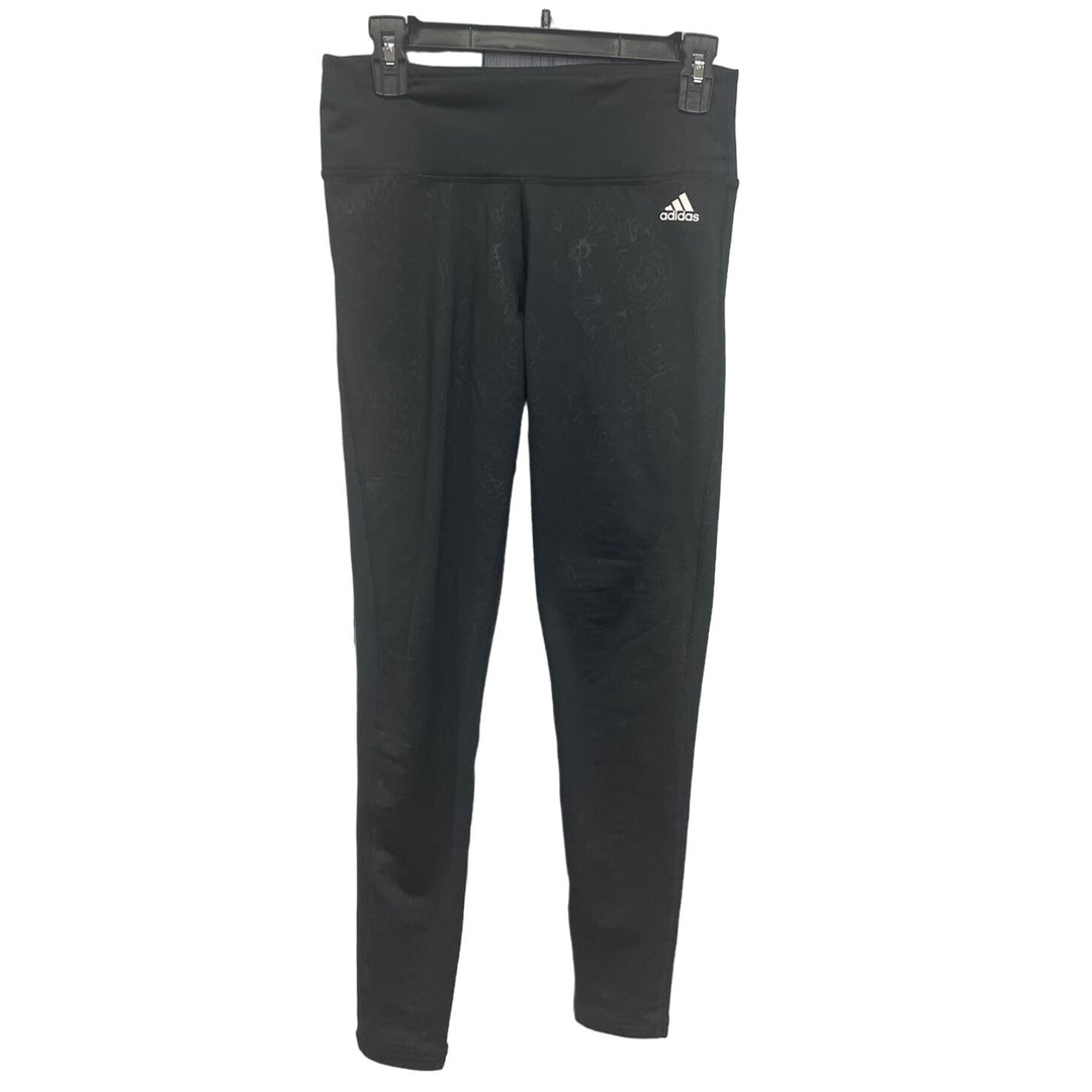 Adidas Womens Medium Climalite Polyester Blend Long Pull On Black Leggings