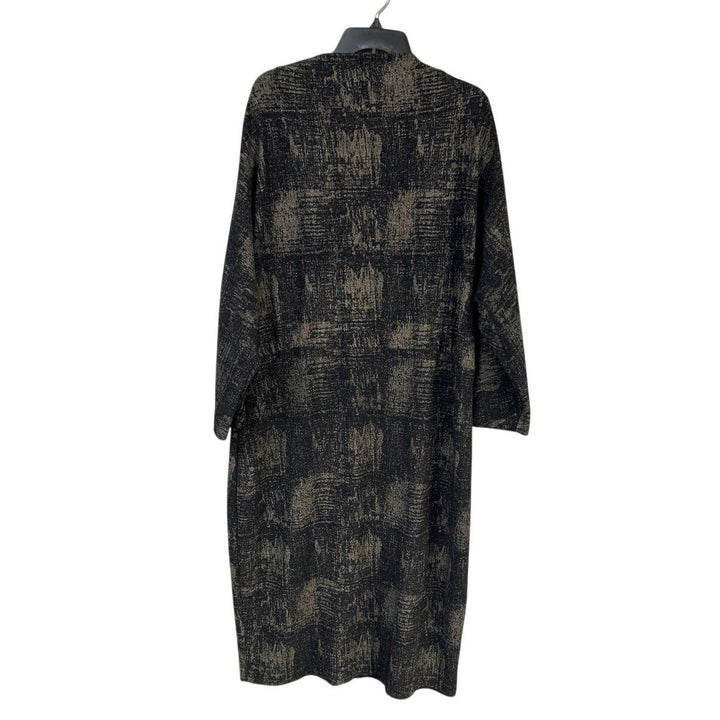 Badgley Mischka Size 22 Black Gold 3/4 Sleeve Boat Neck Sheath Office Dress
