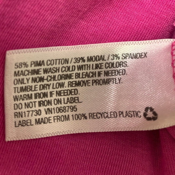 New Hand Printed Womens Large Pink Save The Earth World Short Sleeve Tee Shirt