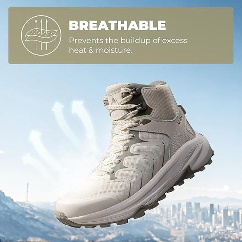 Nortiv 8 Womens Size 9 Khaki Tan Hiking Boots Waterproof Slip Resistant Shoes