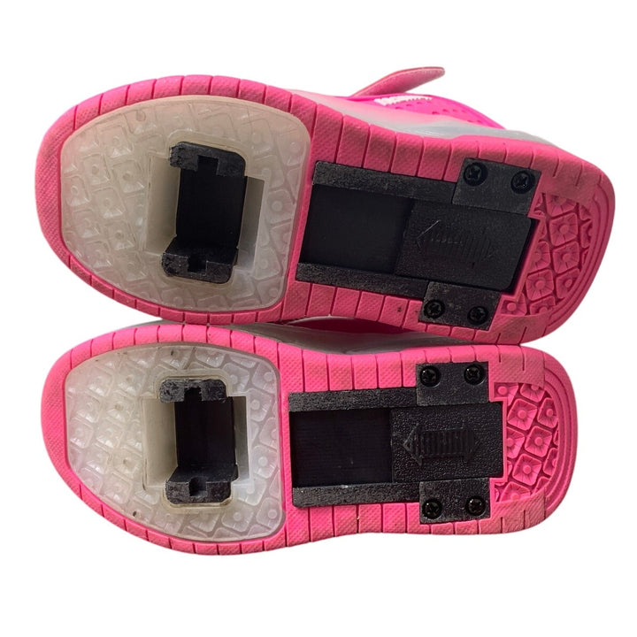 Girls 11.5 Pink Black Hook Loop Rechargeable Light Up Sport Shoes Missing Wheels