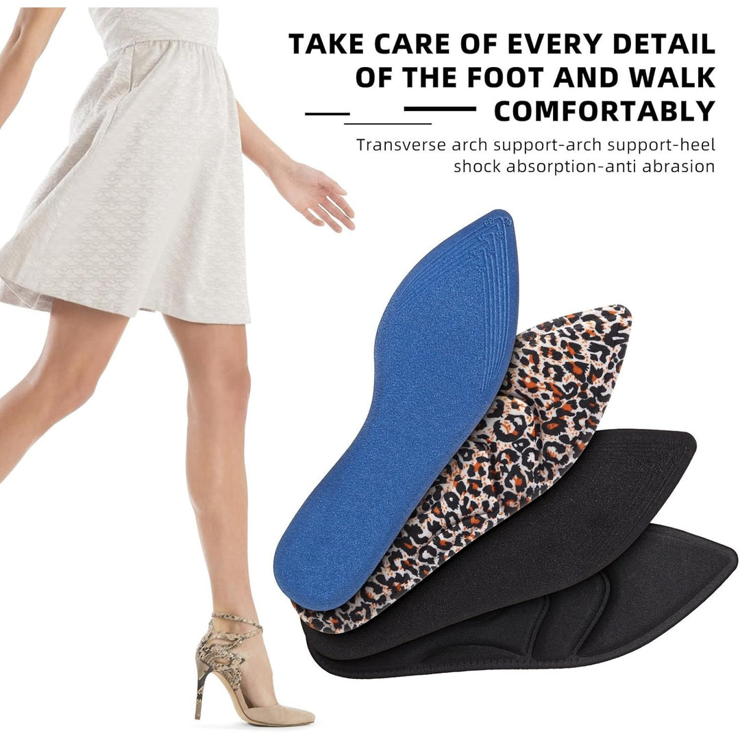 New 3 Pairs Womens Size 4-10 Black Leopard Breathable High Heel Insole Shoe Pads