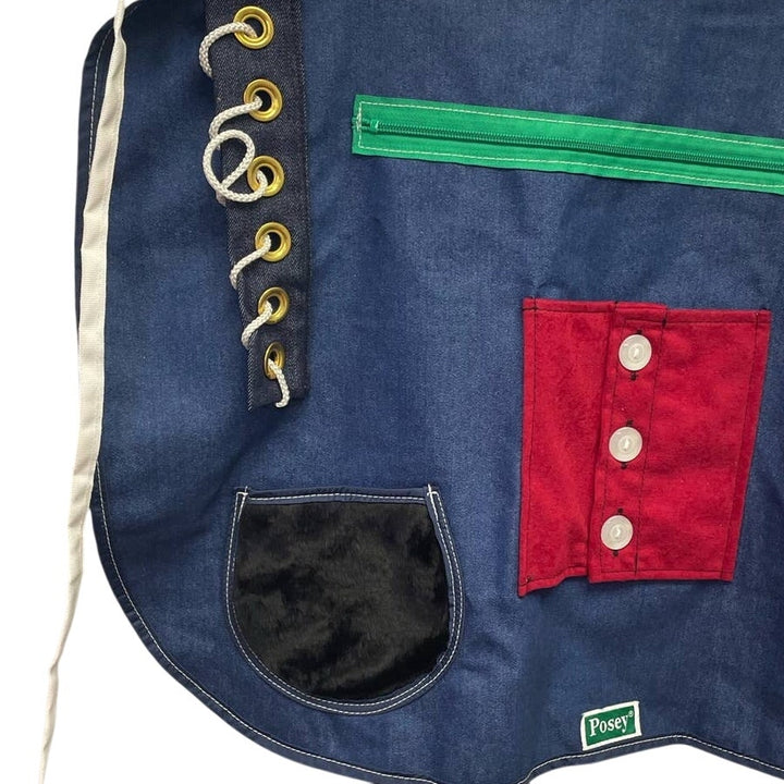 Posey Physical Hand Therapy Zipper Button Laceup Fuzzy Pouch Activity Apron