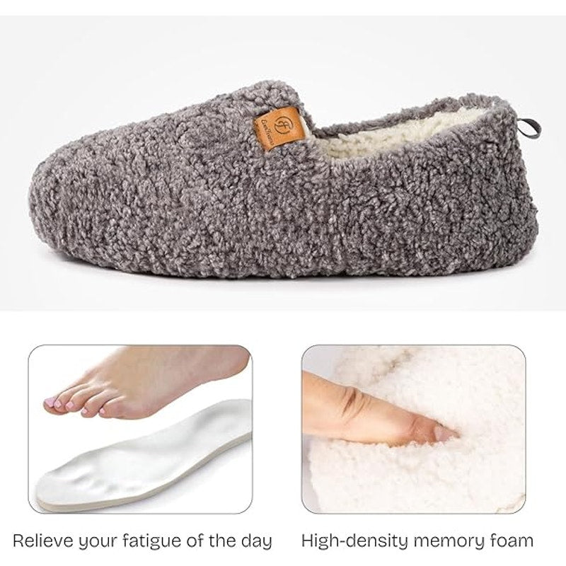 NWT New EverFoams Womens 8.5 Gray Slippers Soft Memory Foam House Shoes