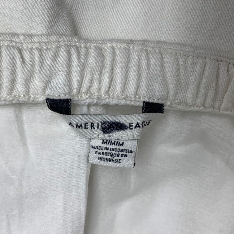 New American Eagle Womens Medium White Stretch Waist Pleat Back Zip Mini Skirt