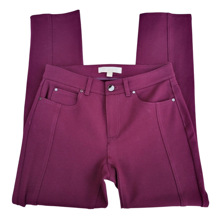 New Etcetera Womens Size 00 Burgundy Rayon Blend Stretch Belt Loop Jeggings