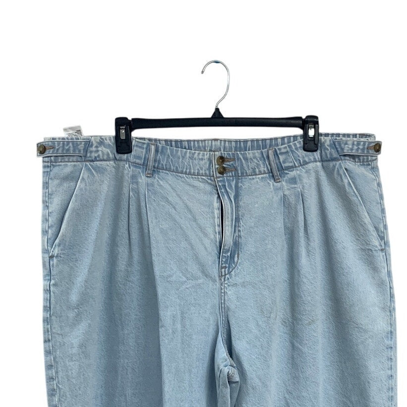New American Eagle Womens Plus Size 22 Blue Cotton Blend Wide Leg Trouser Pants
